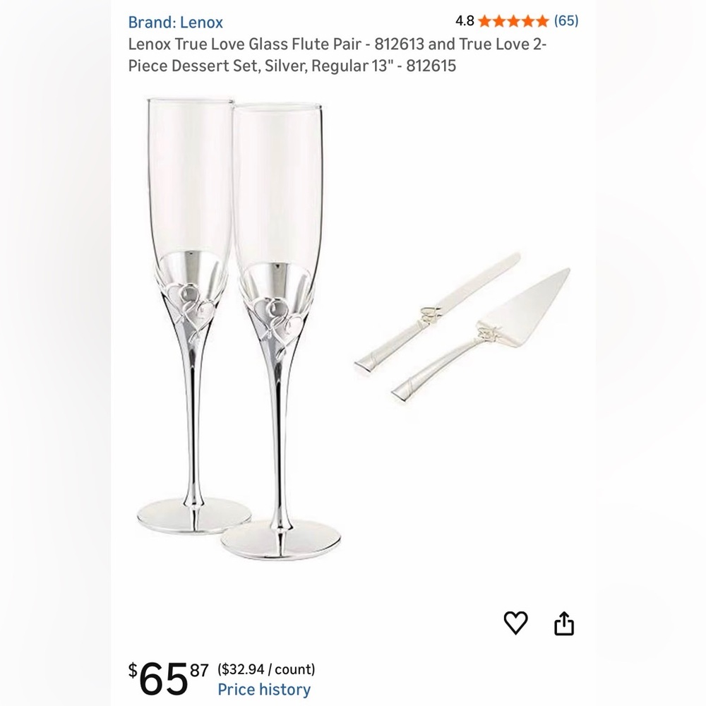 Lenox Silverplate Flute Pair Base — Silver Finish